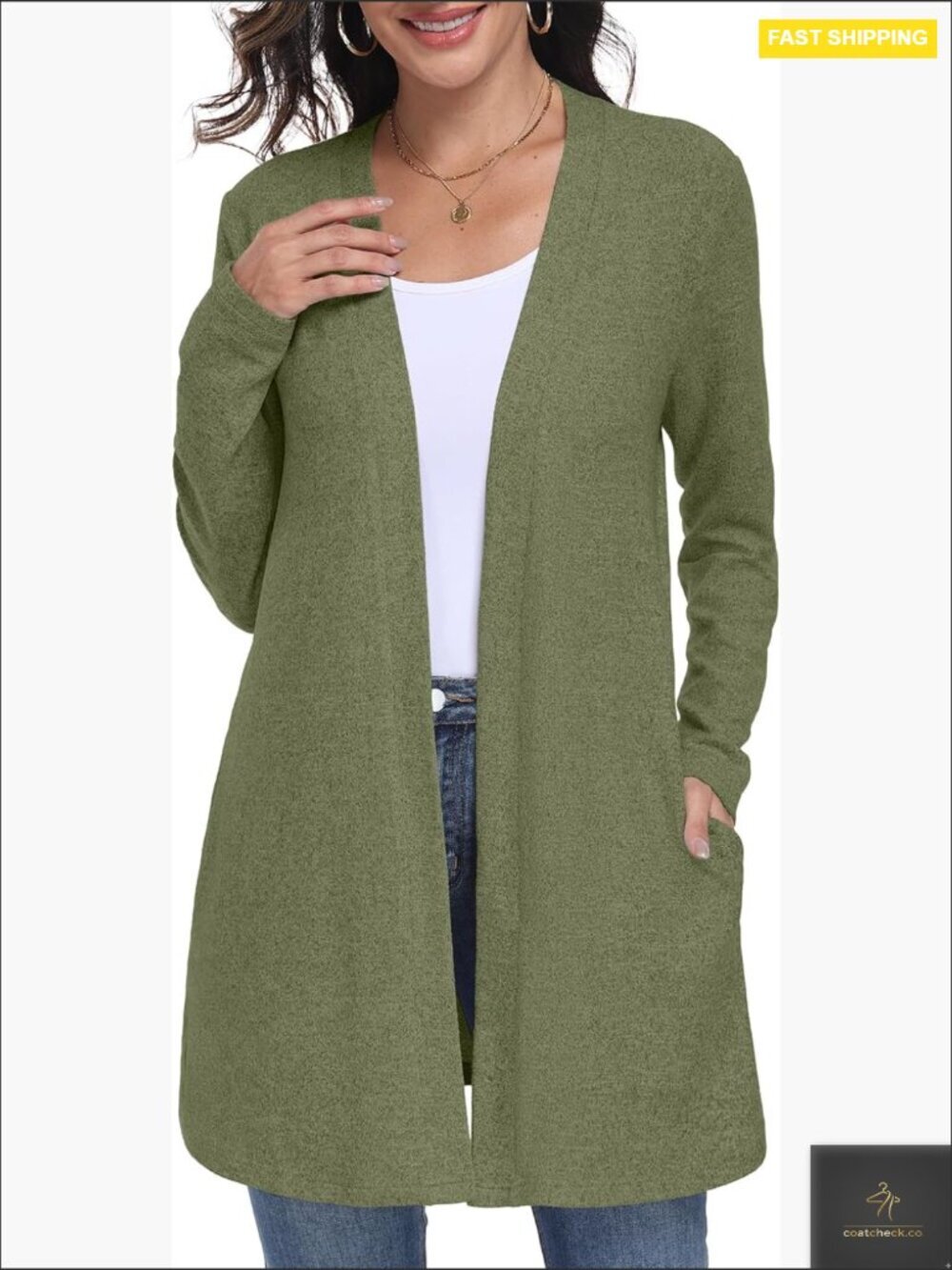 Lightweight Open Front Cardigan Sweater Long Sleeve Loose Fit with Pockets